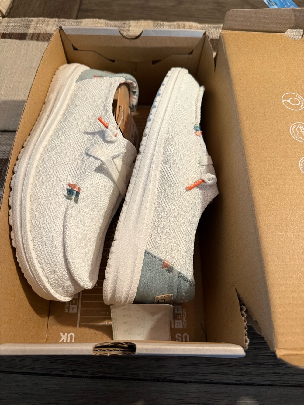 Brand New Hey Dude Women’s Wendy Boho White Crochet size 6